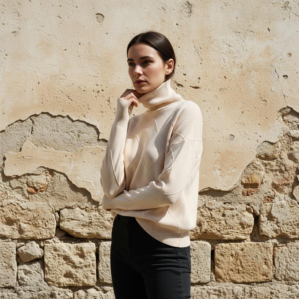Tidar | Strukturiert Strick Rollkragenpullover