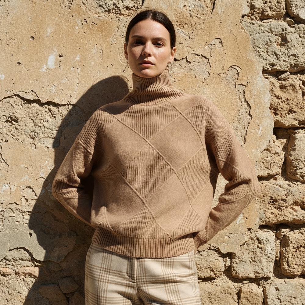 Tidar | Strukturiert Strick Rollkragenpullover
