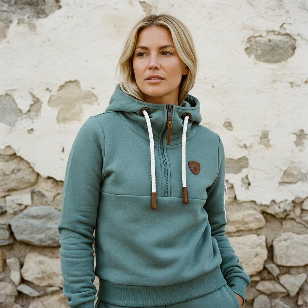 Yosil | Hochschließender Taillierter Hoodie