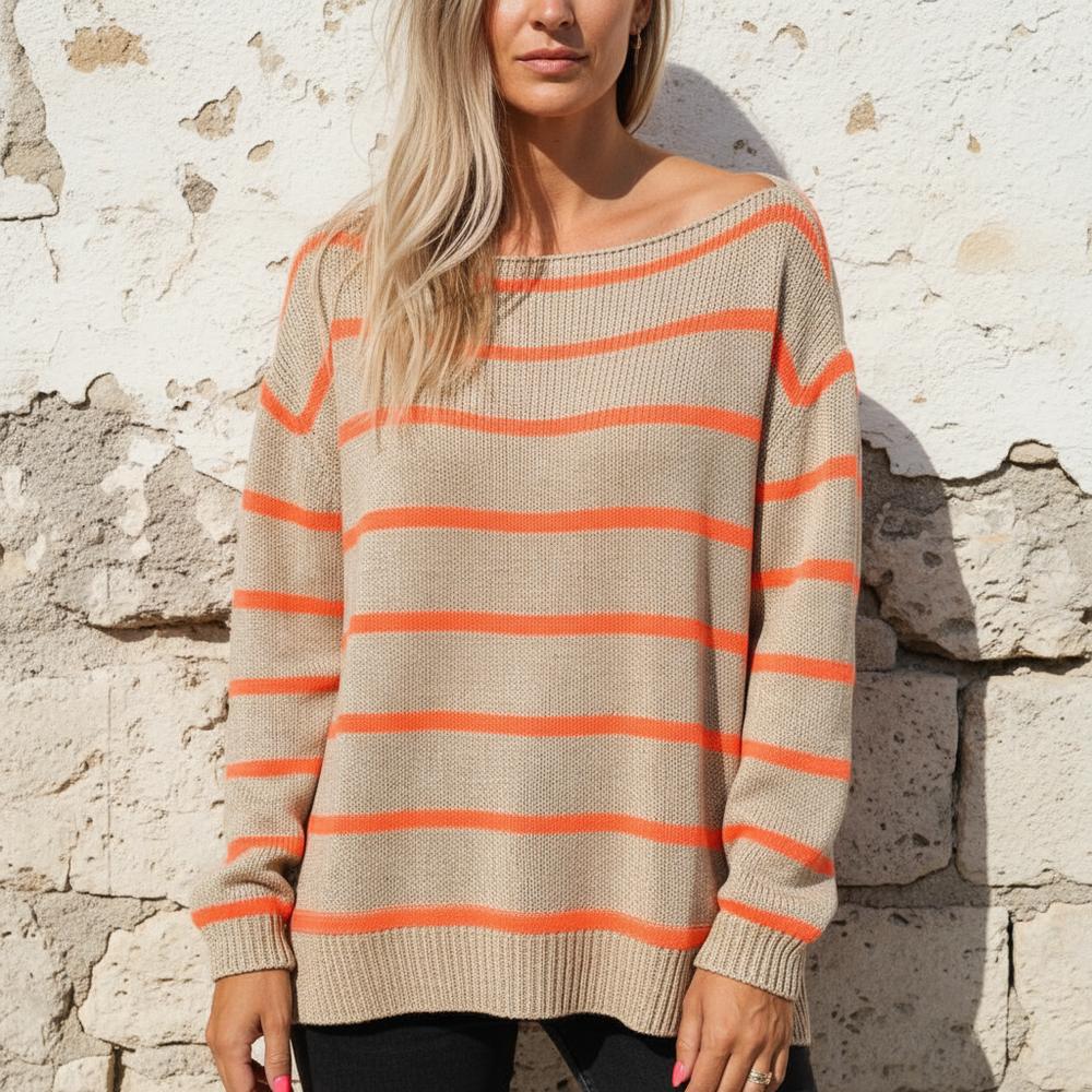 Midar | Gestreifter Gestrickter Pullover