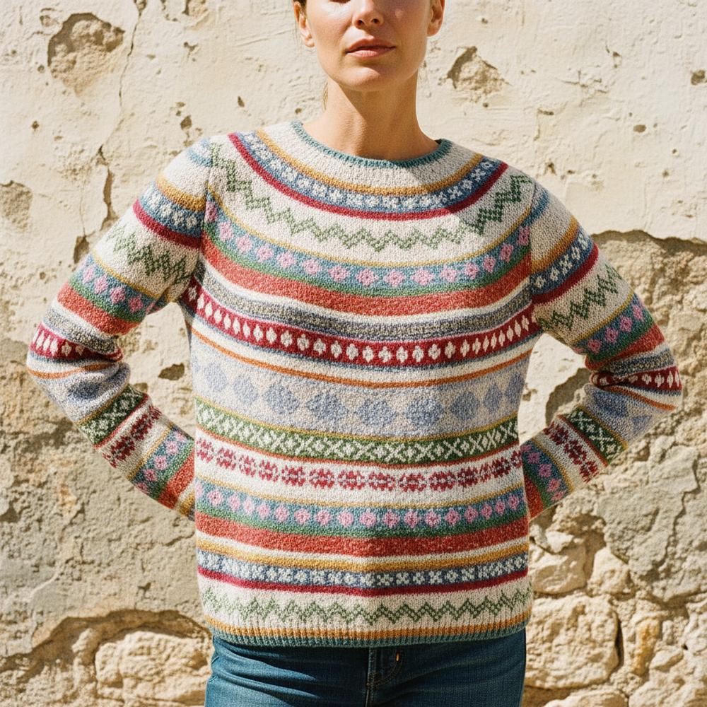 Arram | Mehrfarbiger Gemusterter Pullover