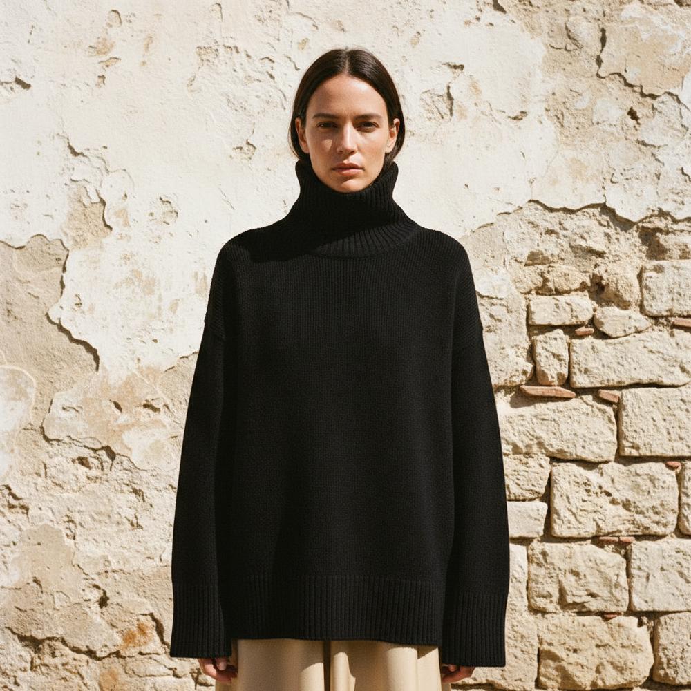 Kedar | Lockerer Feingestrickter Rollkragenpullover