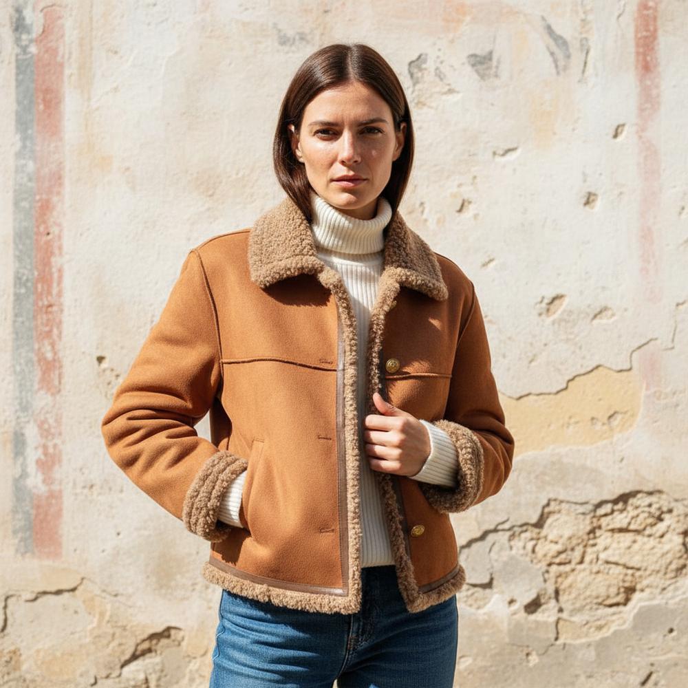 Yoram | Gefütterte Veloursartige Jacke