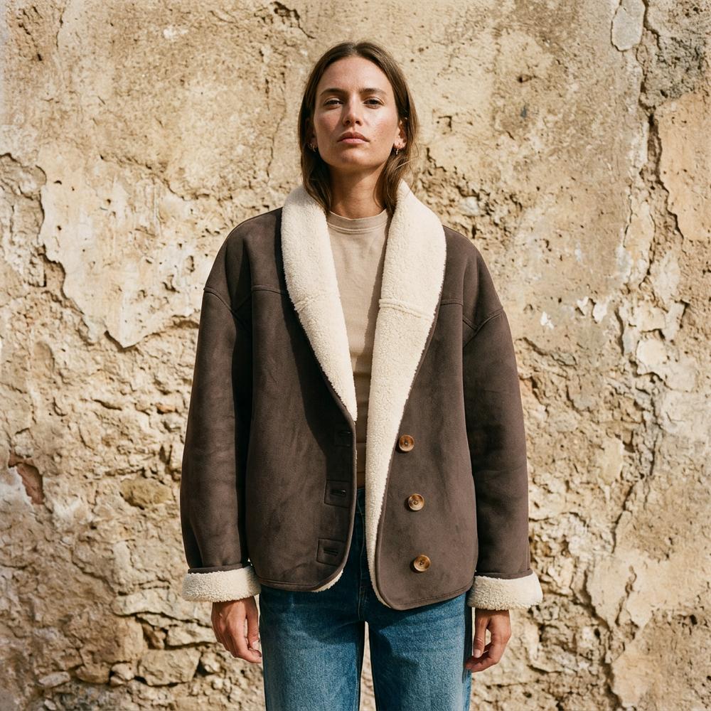 Rivin | Gefütterte Veloursartige Jacke