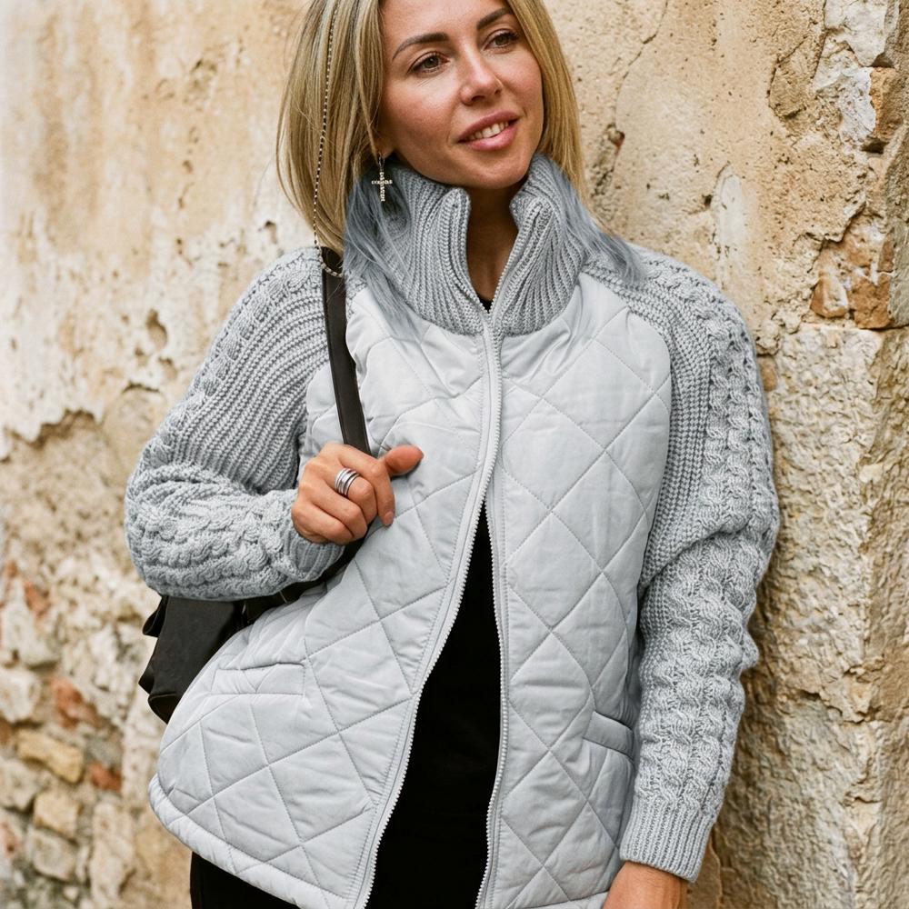Saran | Gesteppter Kombinierter Rollkragenpullover