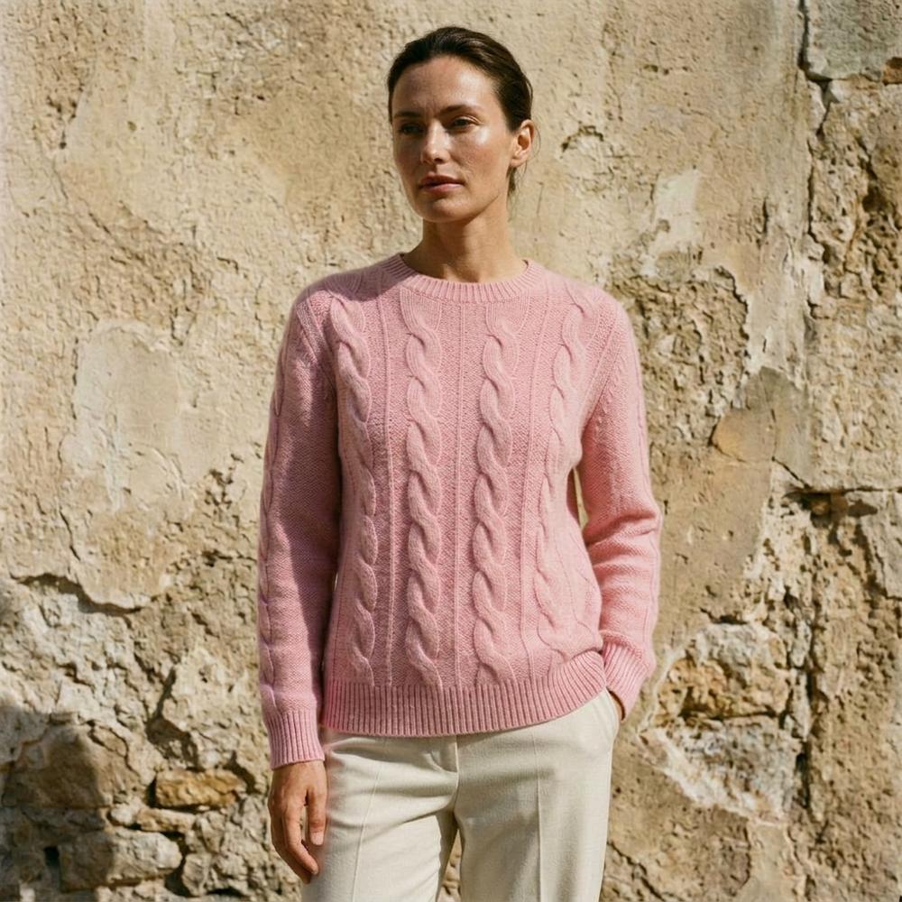 Calen | Zopfgestrickter Langärmliger Pullover