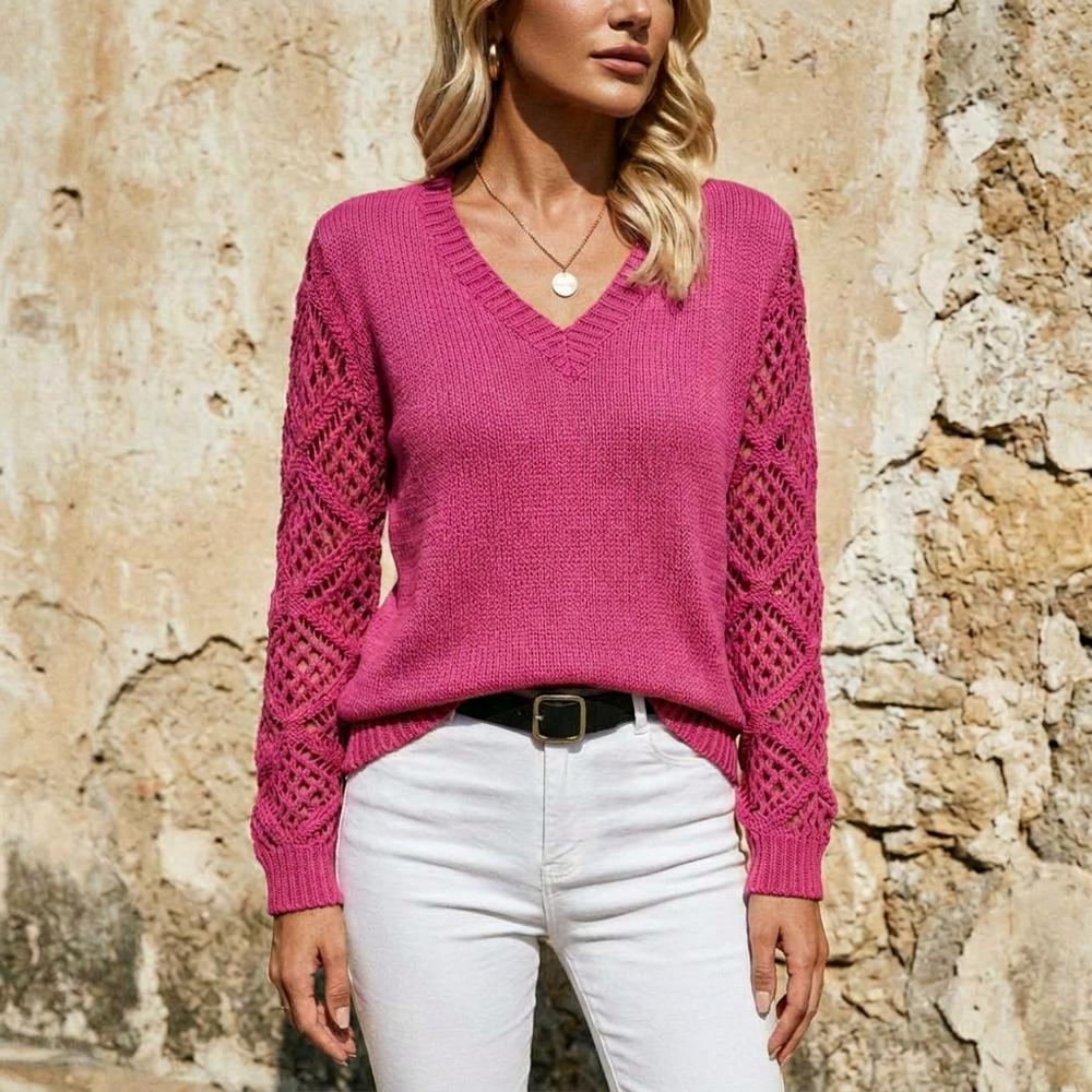 Zasan | Lochgestrickt Gerippter Pullover