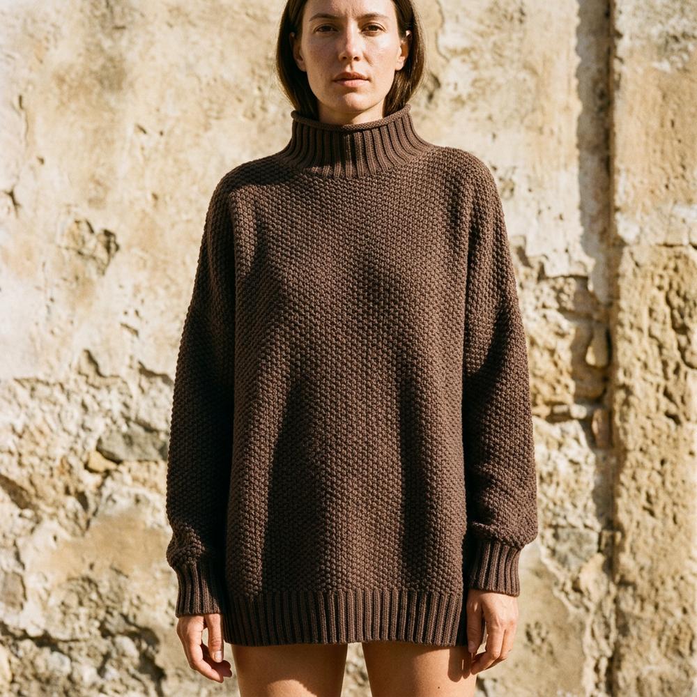 Visin | Strukturierter Lockerer Rollkragenpullover