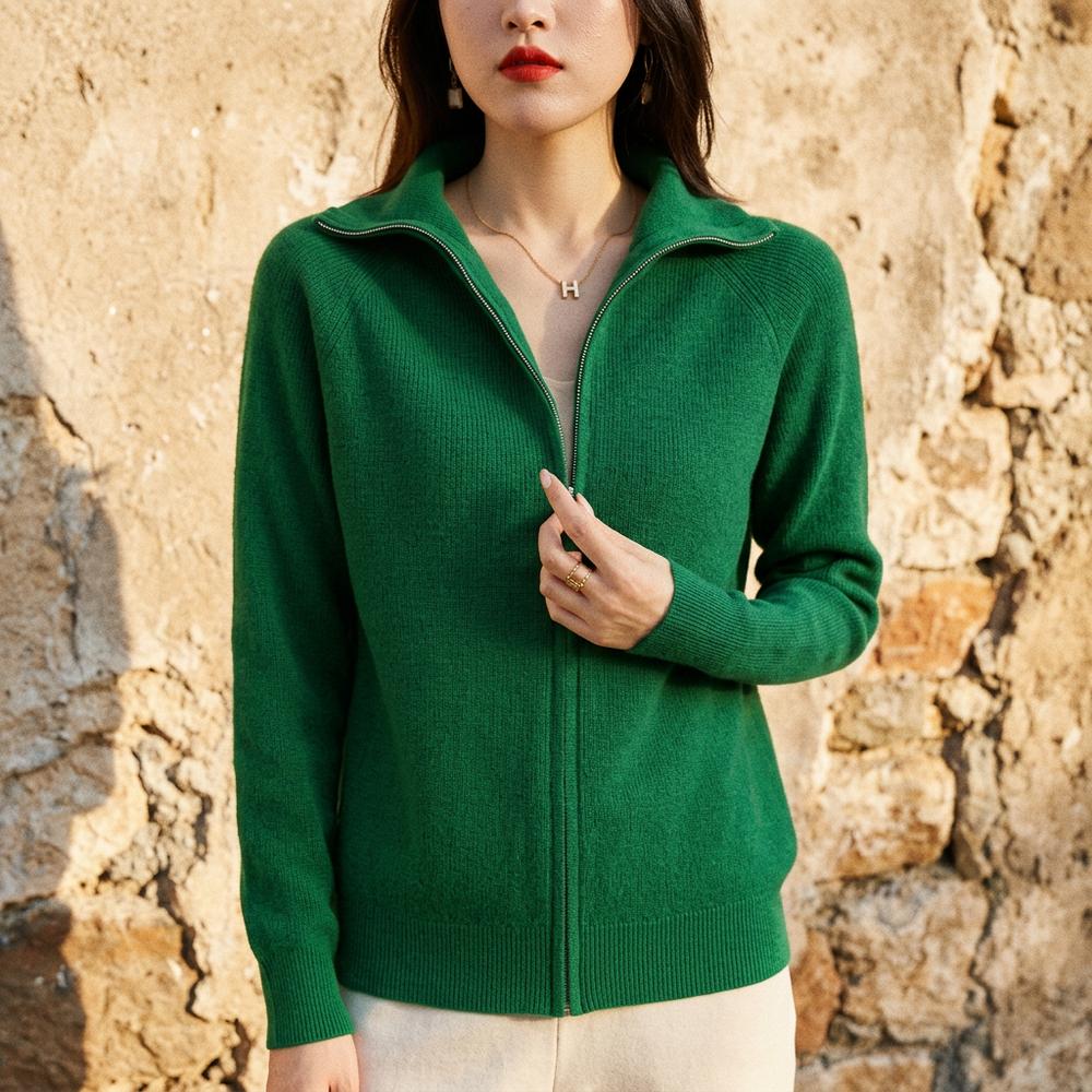 Alnor | Hochgeschlossene Gerippte Strickjacke