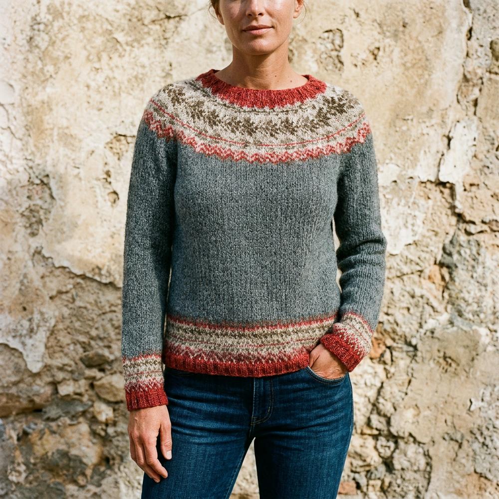 Salin | Gestrickter Gemusterter Pullover