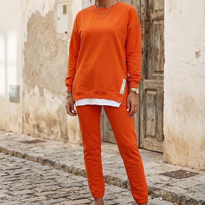 Daser | Langärmliges Seitlich Geschlitztes Sweatshirt