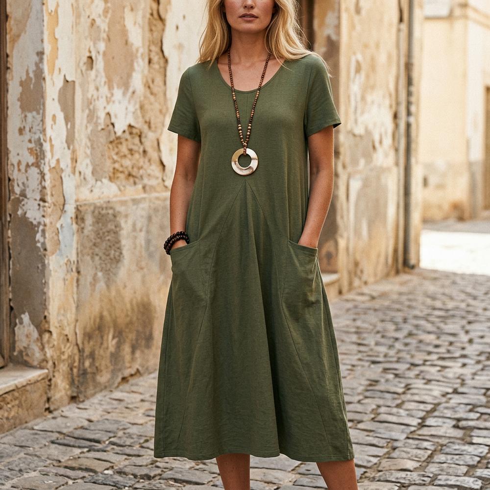 Lelor | Kurzärmliges Locker Geschnittenes Kleid