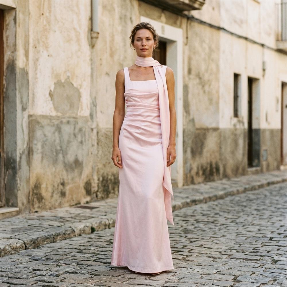 Macys Wear - Daken | Glänzend Gerüscht Kleid Damen