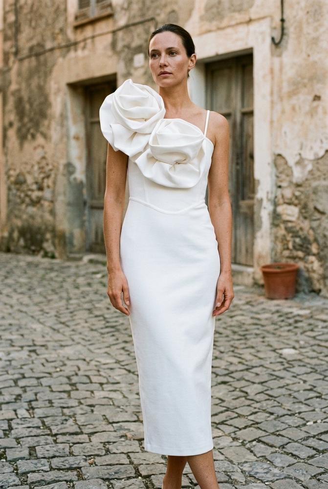 Macys Wear - Vamar | Asymmetrisch Figurbetont Kleid Damen