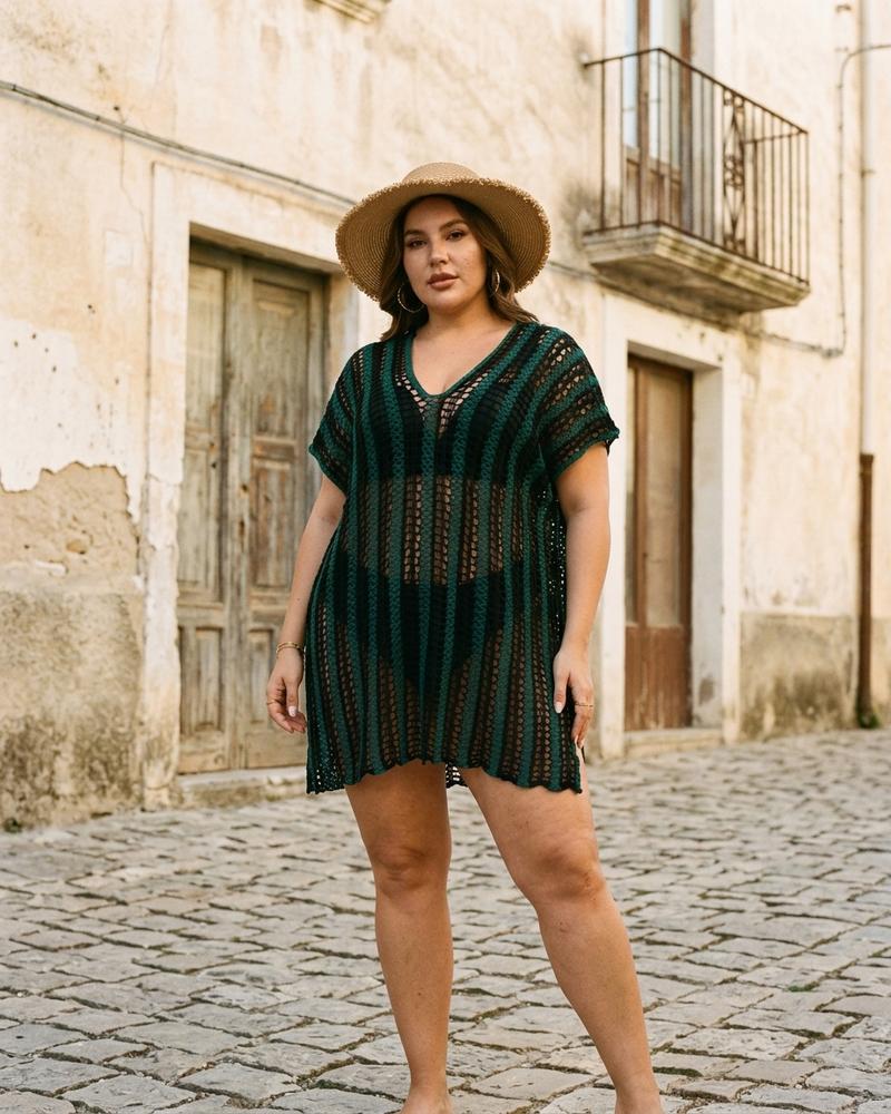 Macys Wear - Caren | Gestreifte Gehäkelte Tunika Damen