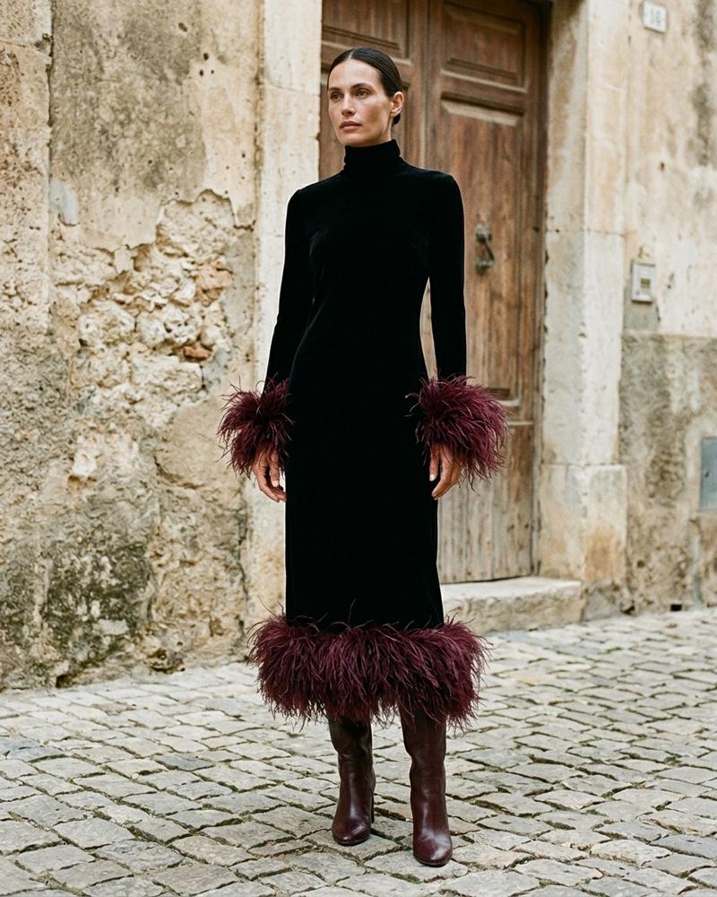 Macys Wear - Cover | Federbesetzt Figurbetont Kleid Damen