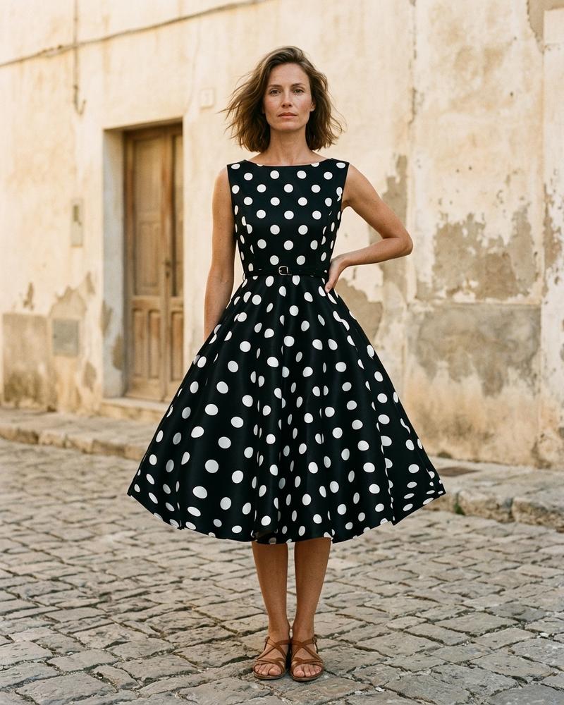 Macys Wear - Mavel | Ärmelloses Gepunktetes Kleid Damen
