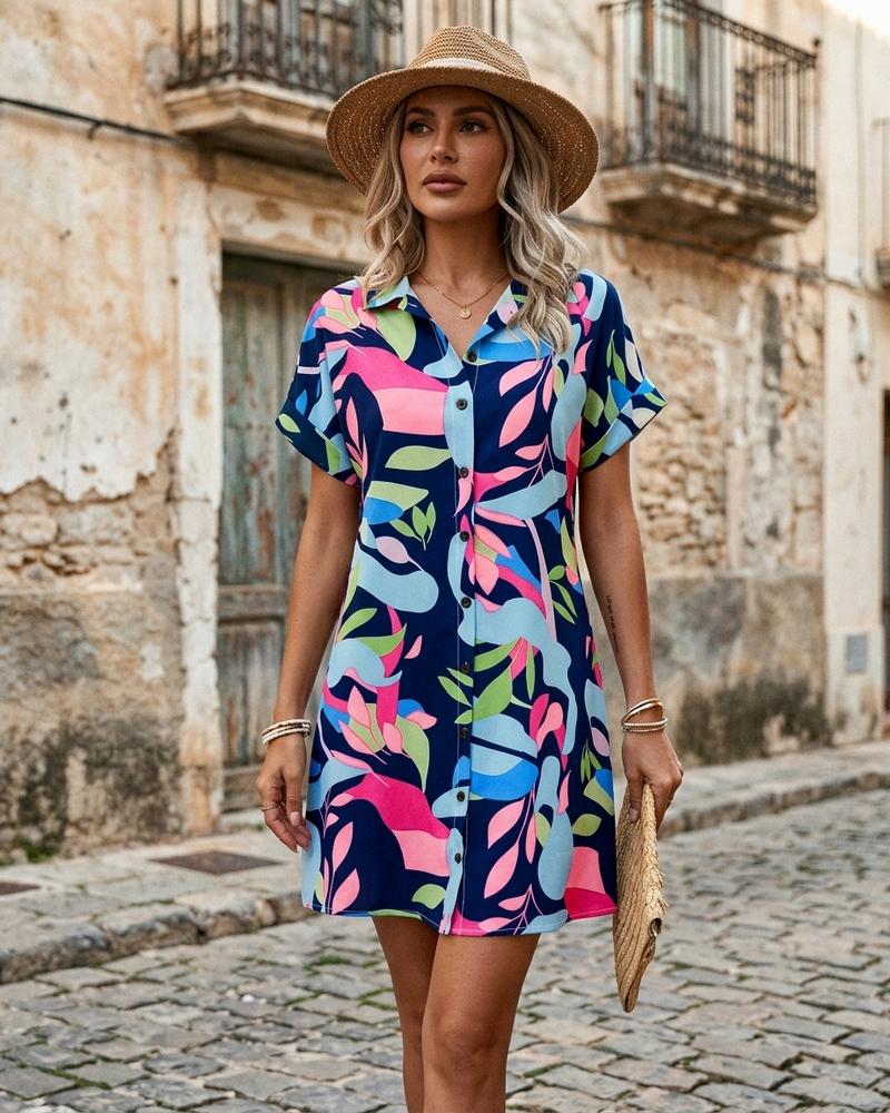 Macys Wear - Arnal | Kurzärmliges Geknöpftes Kleid Damen