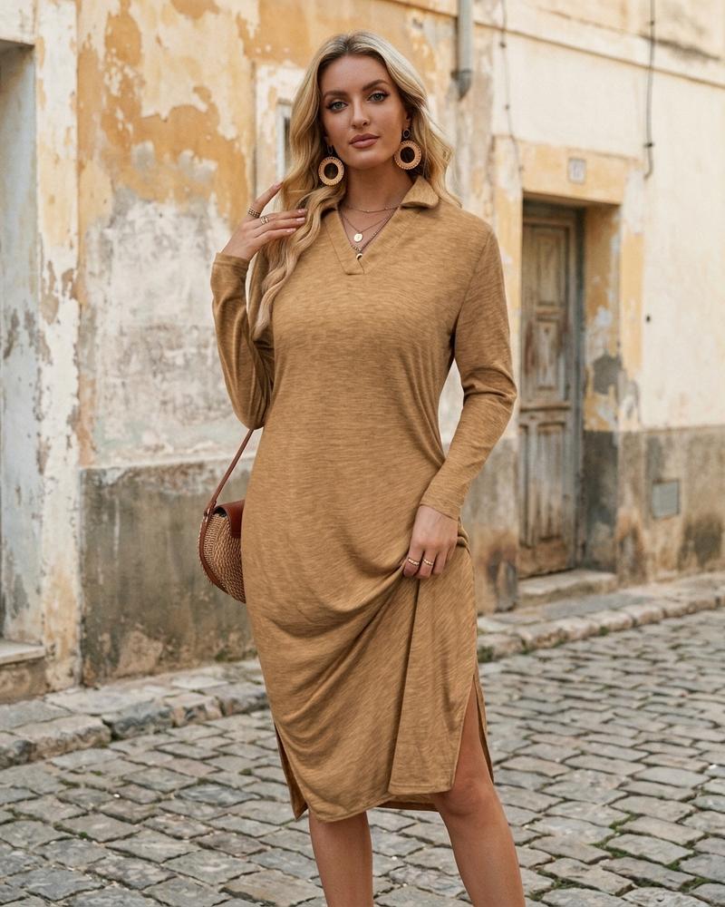 Macys Wear - Vimon | Langärmliges Meliertes Kleid Damen