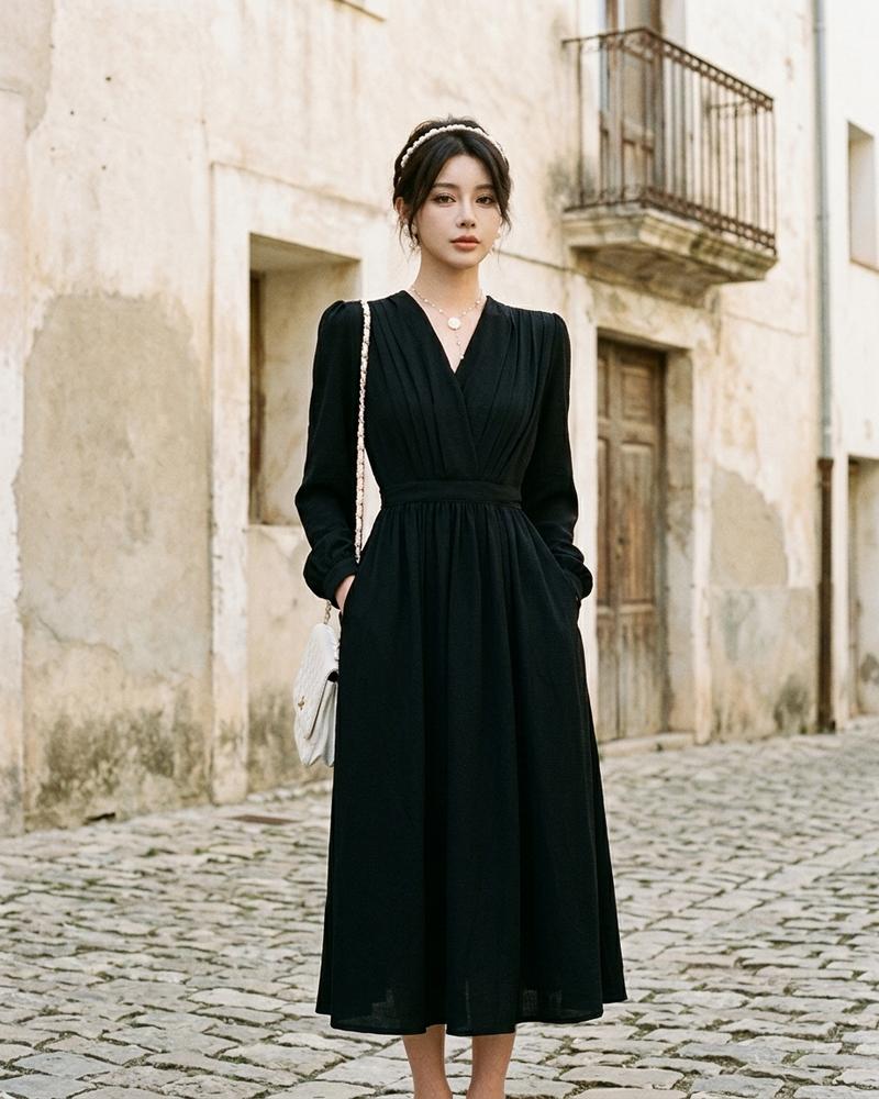 Macys Wear - Lyvar | Langärmliges Tailliertes Kleid Damen