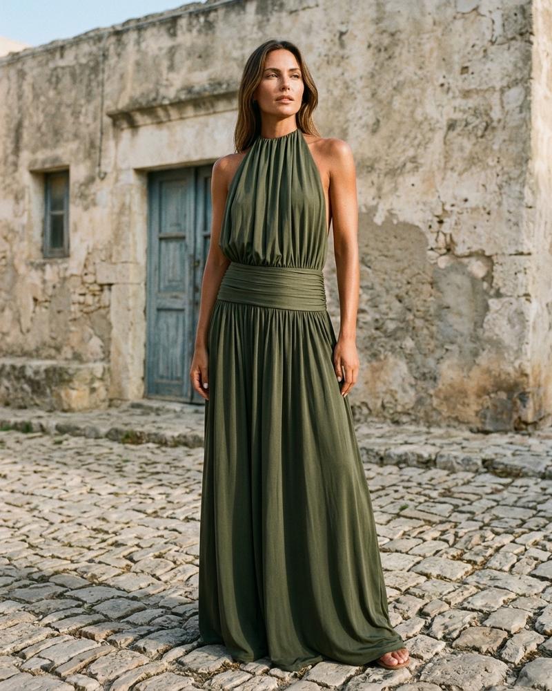 Macys Wear - Zerel | Ärmellos Gerafft Kleid Damen