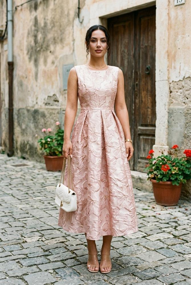 Macys Wear - Samer | Ärmelloses Strukturiertes Kleid Damen