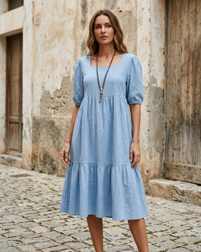 Macys Wear - Ardar | Gestuft Locker Geschnitten Kleid Damen