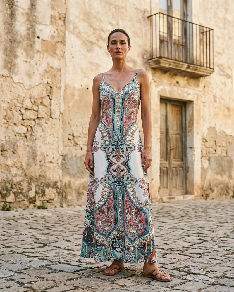 Macys Wear - Raver | Gemustertes Ärmelloses Kleid Damen