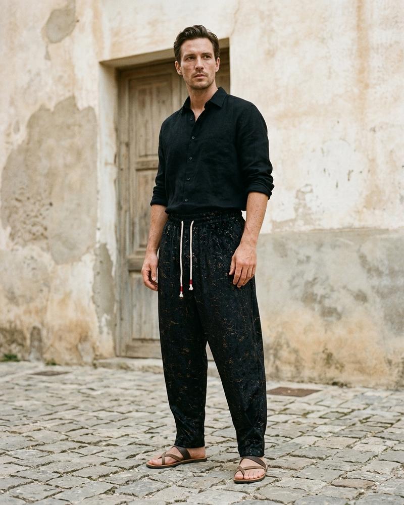 Macys Wear - Arlev | Marmoriert Locker Geschnitten Hose Unisex