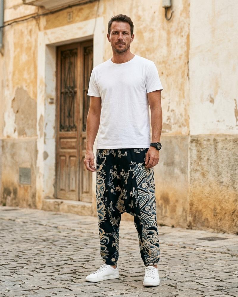 Macys Wear - Kahal | Gemusterte Tiefgeschnittene Hose Unisex