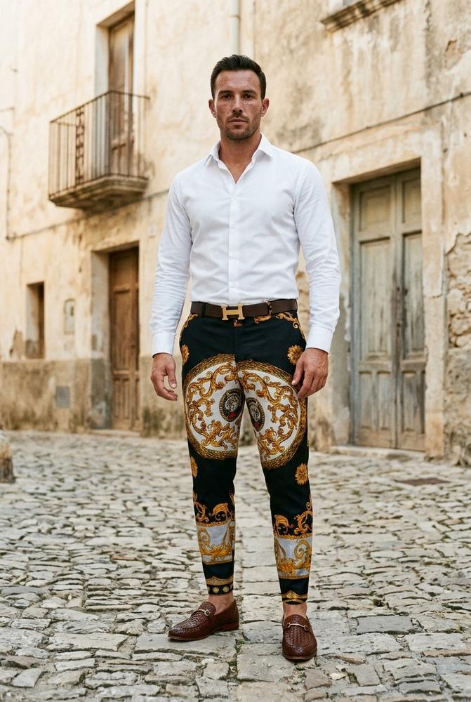 Macys Wear - Sehal | Bedruckte Enganliegende Hose Herren