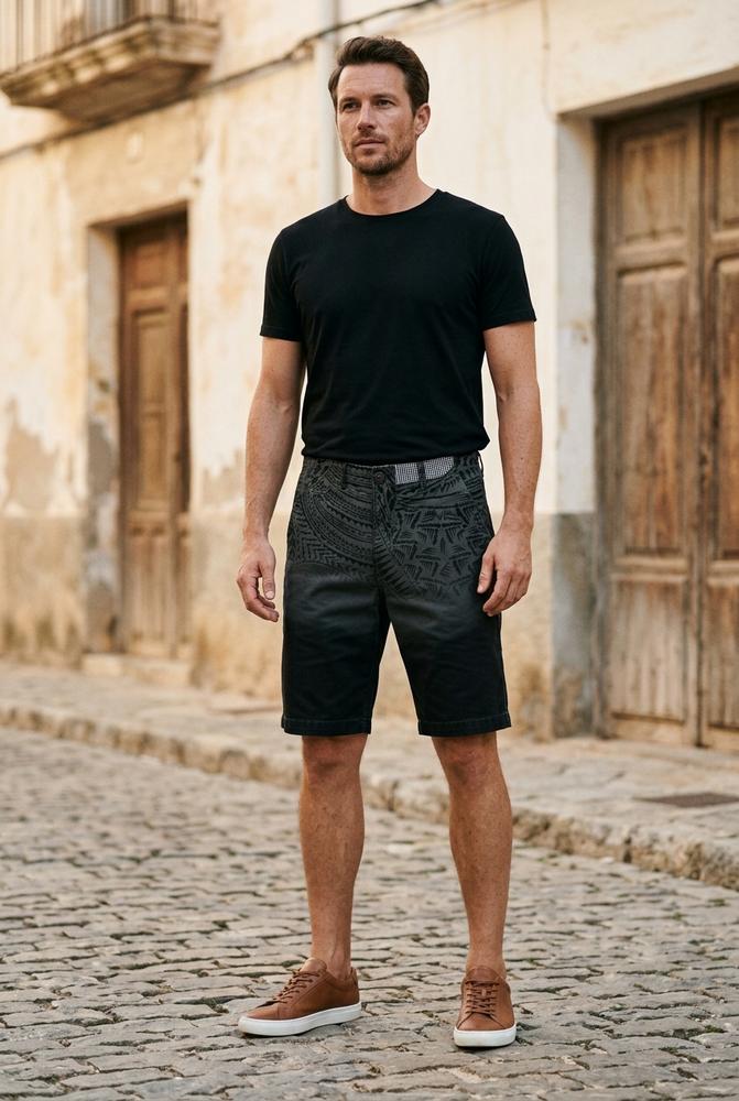 Macys Wear - Mamer | Gemusterte Kurze Hose Herren