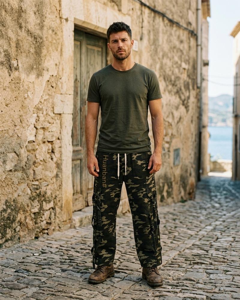 Macys Wear - Tilom | Geradegeschnittene Gecamouflagete Hose Unisex