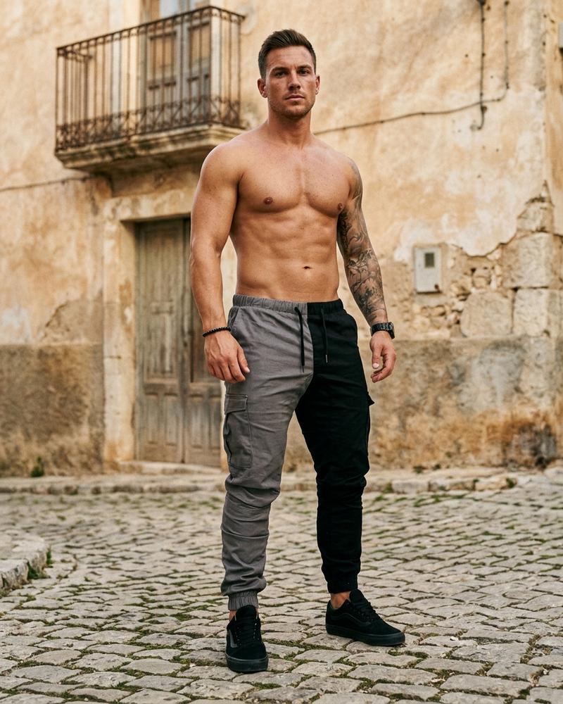 Macys Wear - Calom | Zweifarbige Baumwoll Hose Herren