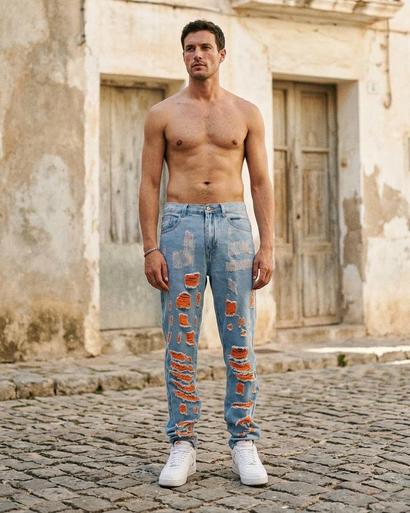 Macys Wear - Yudam | Zerrissene Gefütterte Hose Herren