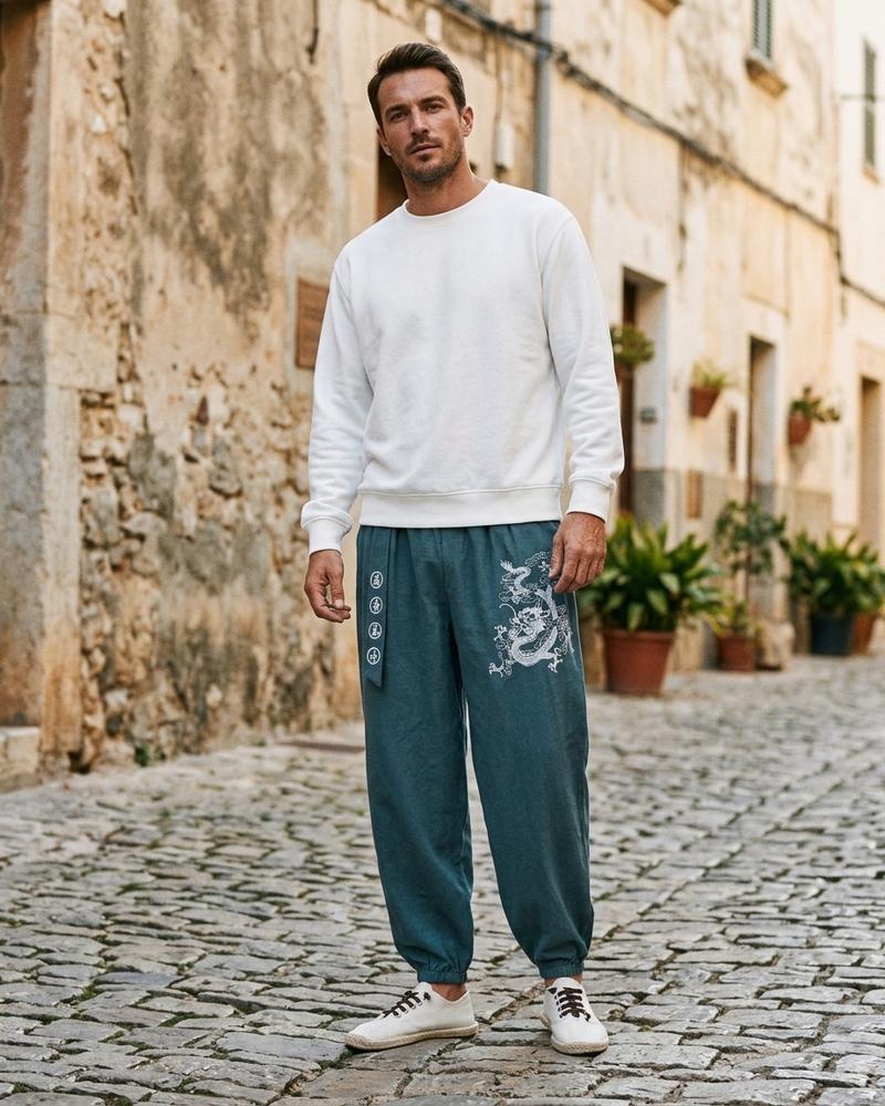 Macys Wear - Nadis | Bestickte Baumwoll Hose Unisex
