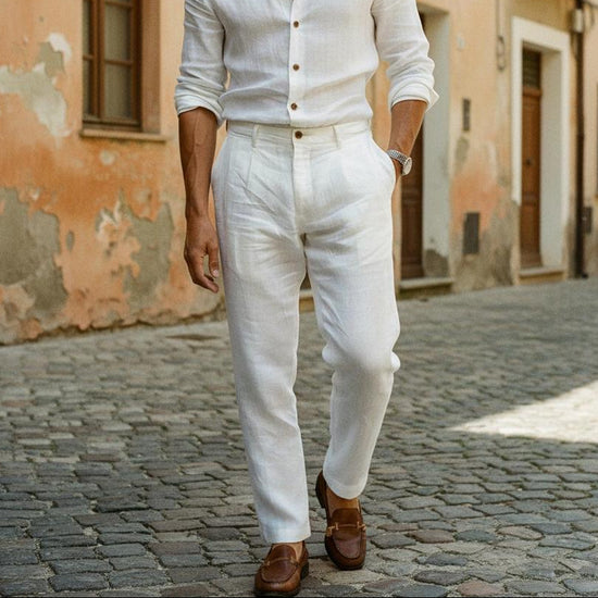 Lorenzo | Lockere Leinen Hose