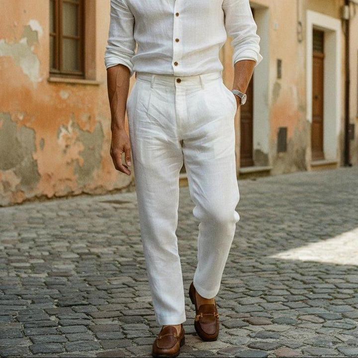 Lorenzo | Lockere Leinen Hose