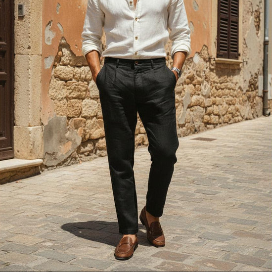 Lorenzo | Lockere Leinen Hose