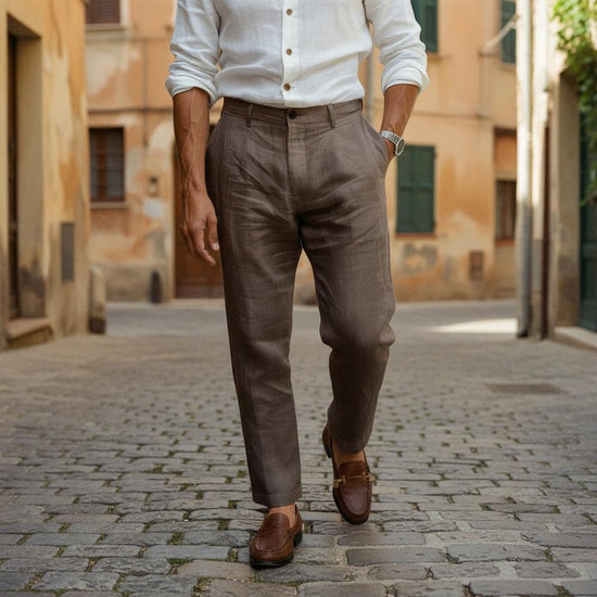 Lorenzo | Lockere Leinen Hose