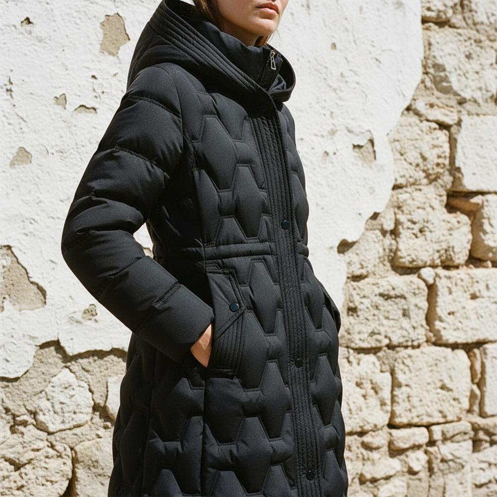 Mollie | Zeitlose elegante Longline-Hooded-Jacke