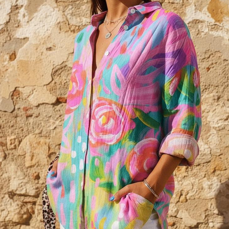 Shielo | Elegante Abstract-Bluse