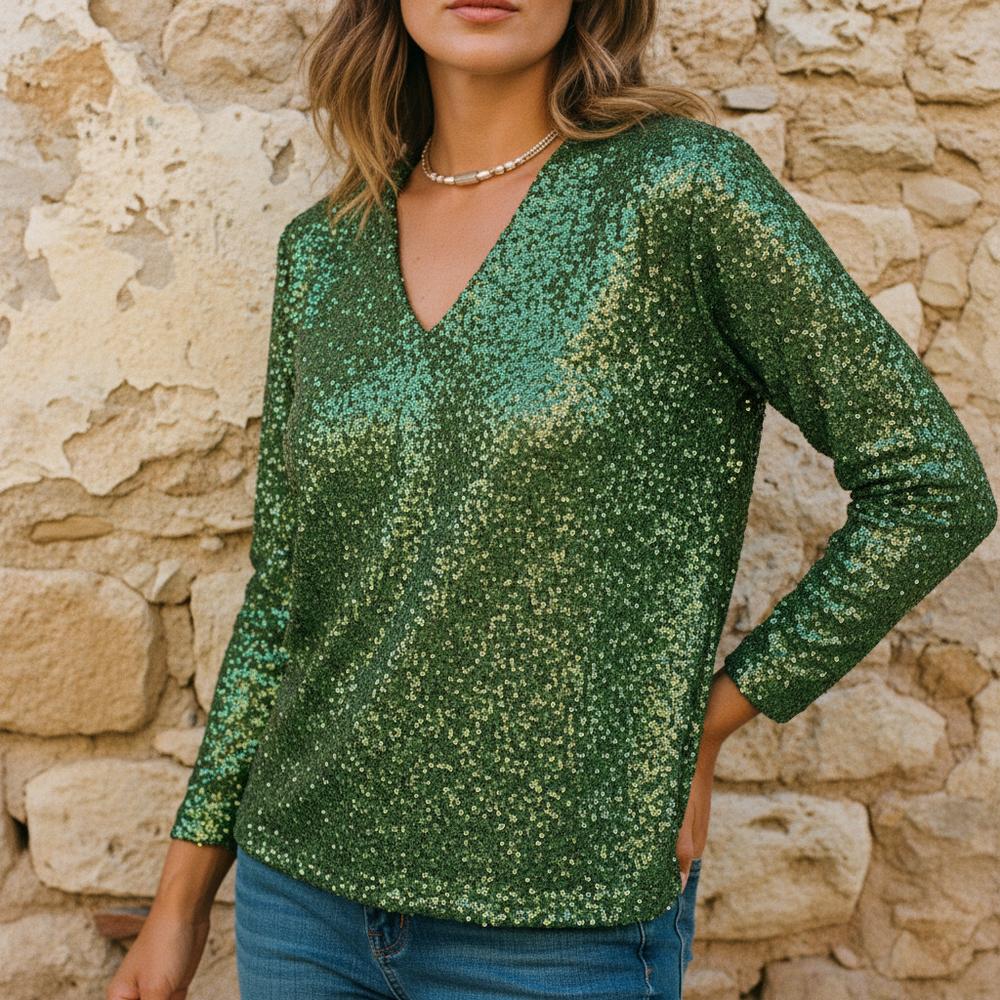 Mera | Elegant Stilvoll Glitzer Top