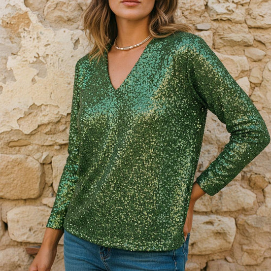 Mera | Elegant Stilvoll Glitzer Top