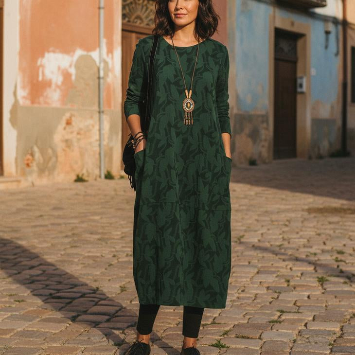 Vavelo | Luxuriöses Winterkleid mit Druck