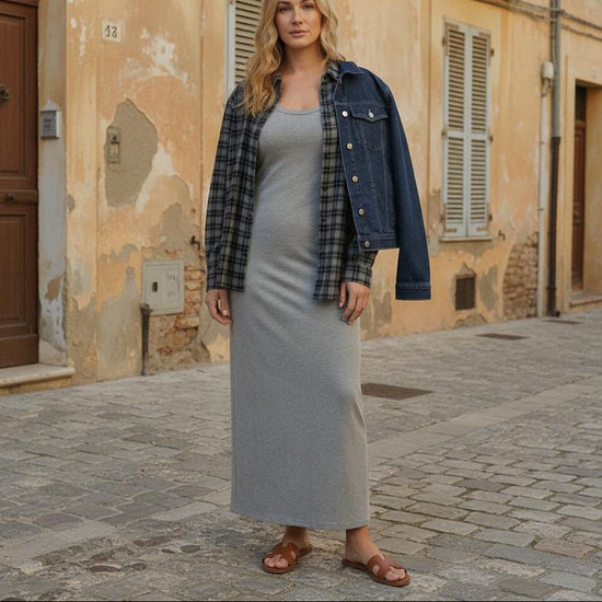 Revana | Klassisches gerades Maxikleid