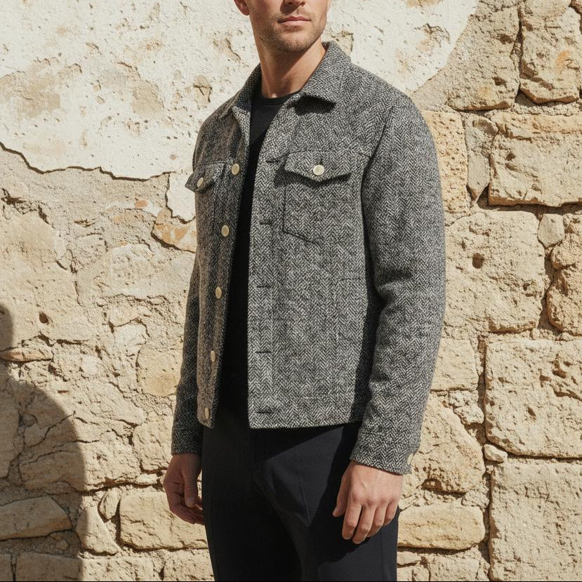 Keron | Klassische kastige Stoffjacke
