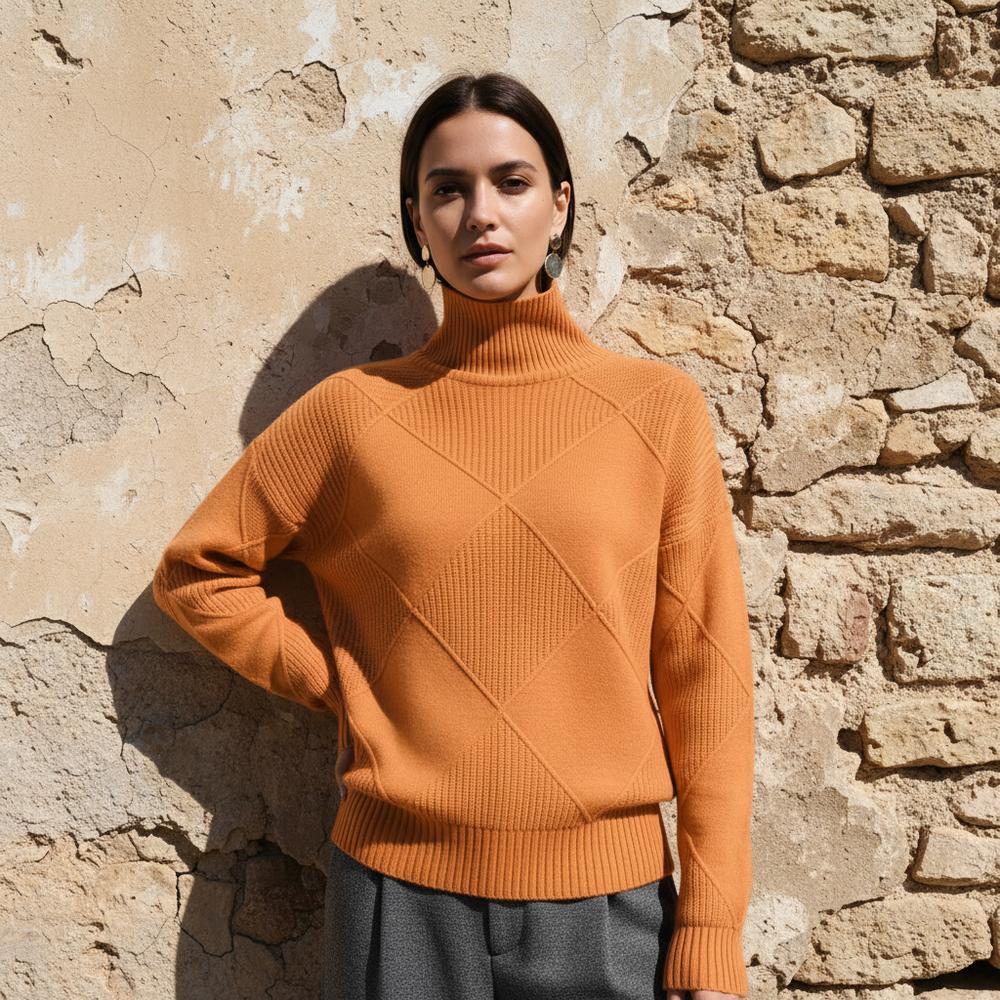 Tidar | Strukturiert Strick Rollkragenpullover