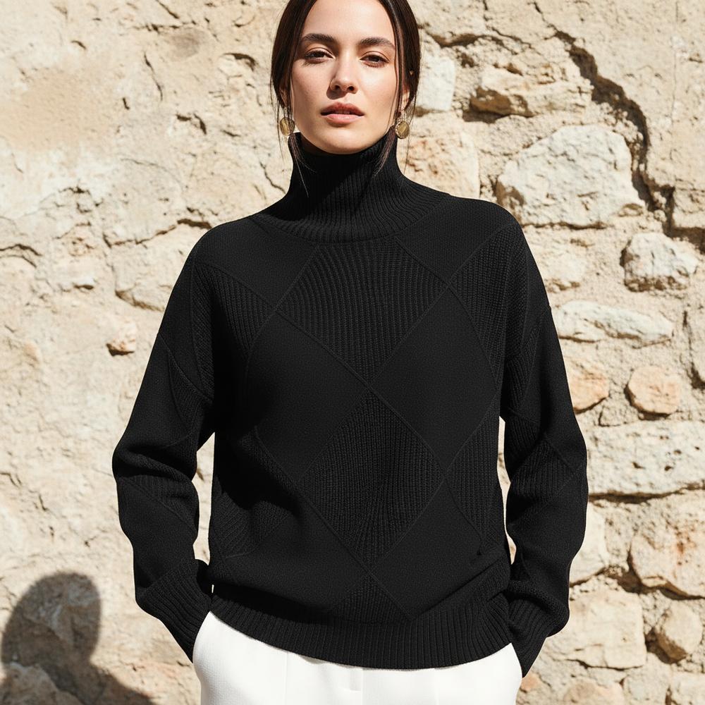 Tidar | Strukturiert Strick Rollkragenpullover