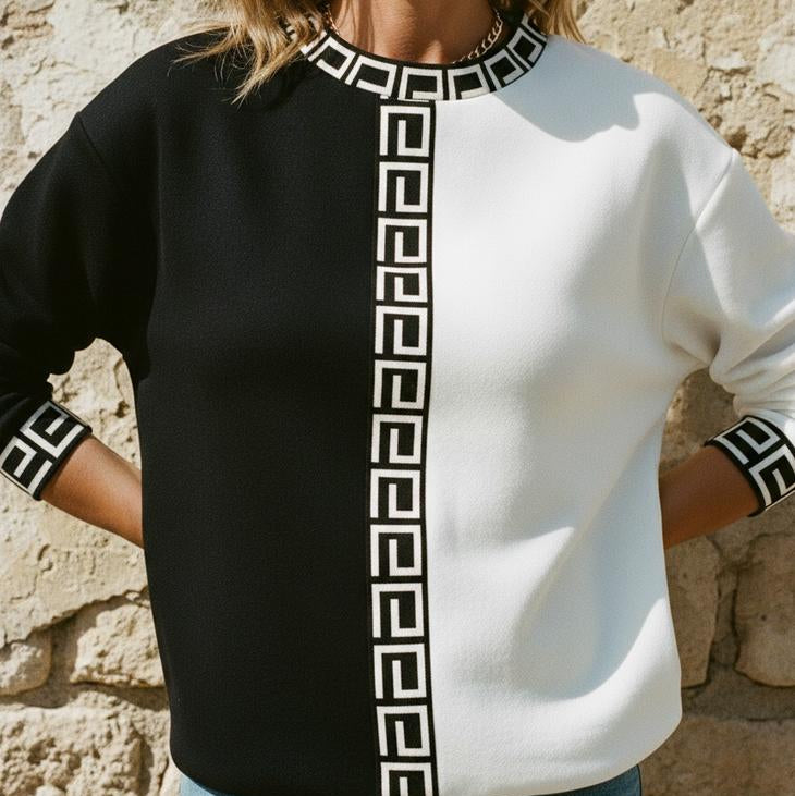 Kelen | Zweifarbiges Gemustertes Sweatshirt